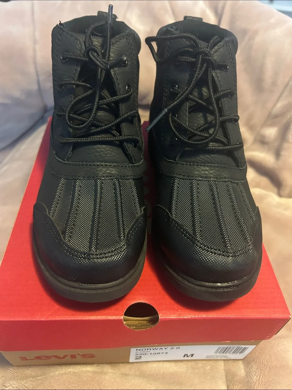 Levi's Boy’s Black Lace-Up Duck Boots